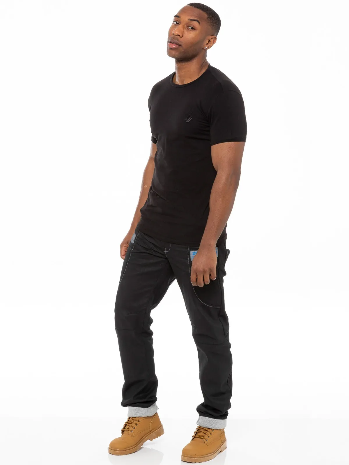 Mens Cuffed Fit Denim Jeans | Enzo Designer Menswear