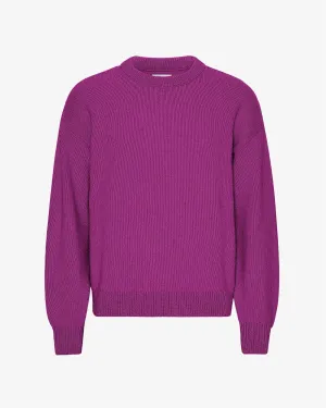 Oversized Merino Wool Crew - Magenta Blaze