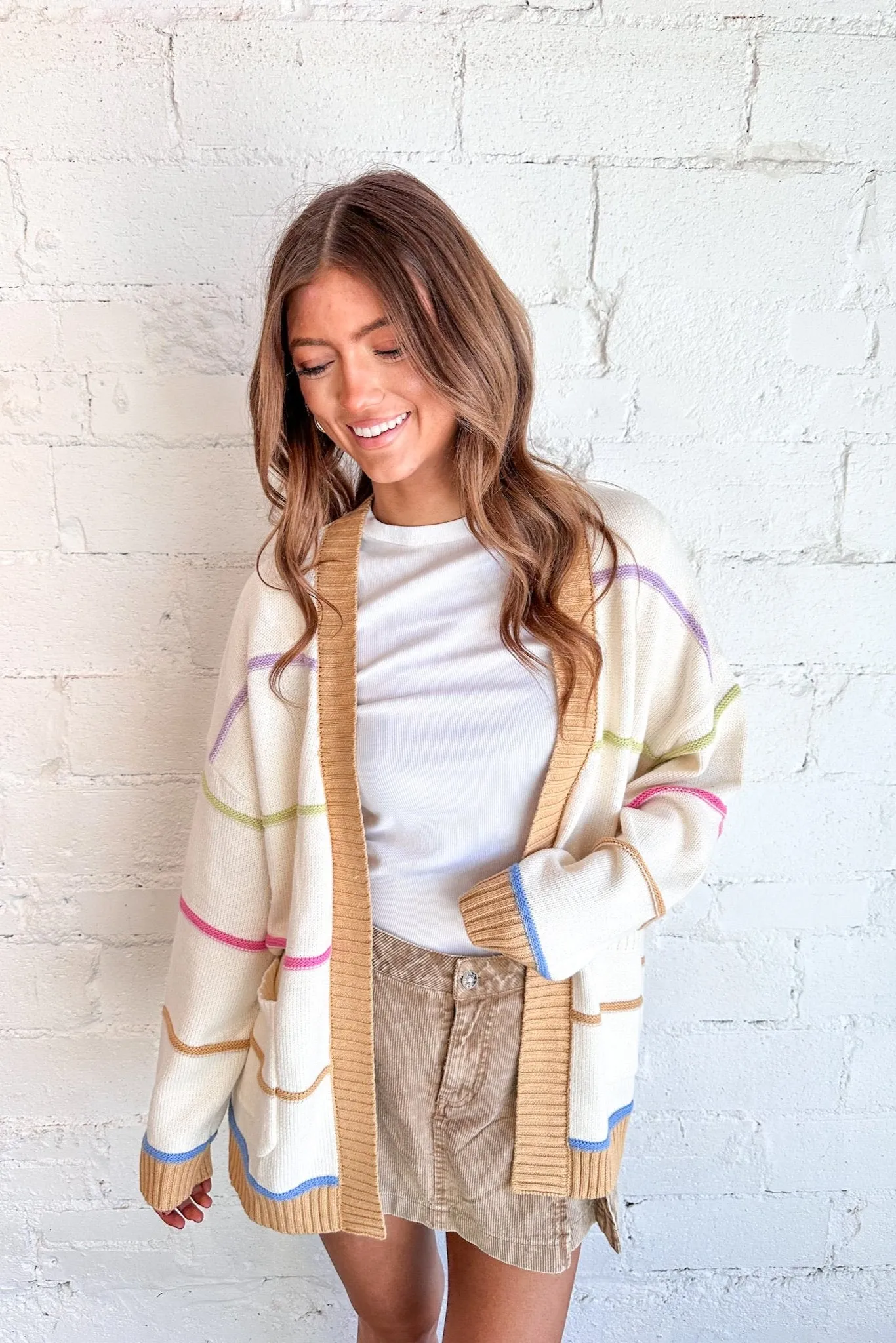 Oversized Sherbet Striped Cardigan