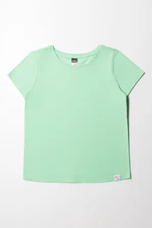 Plain Short Sleeve T-Shirt Spring Bud