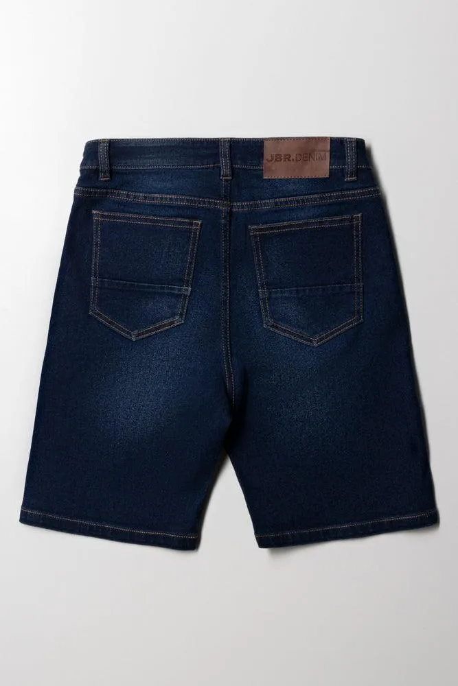 Pull On Denim Shorts Indigo