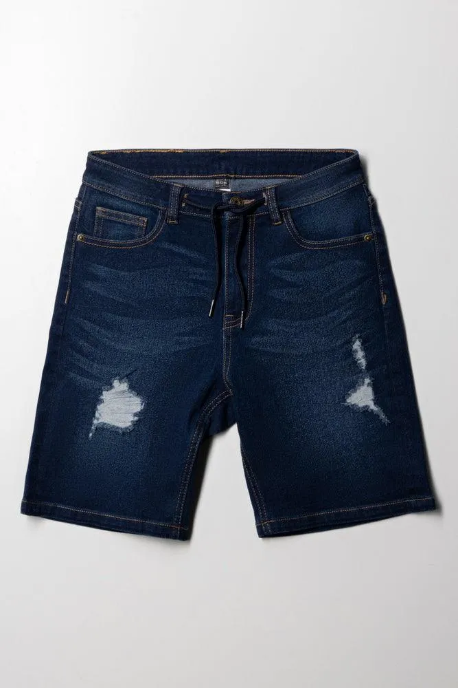 Pull On Denim Shorts Indigo