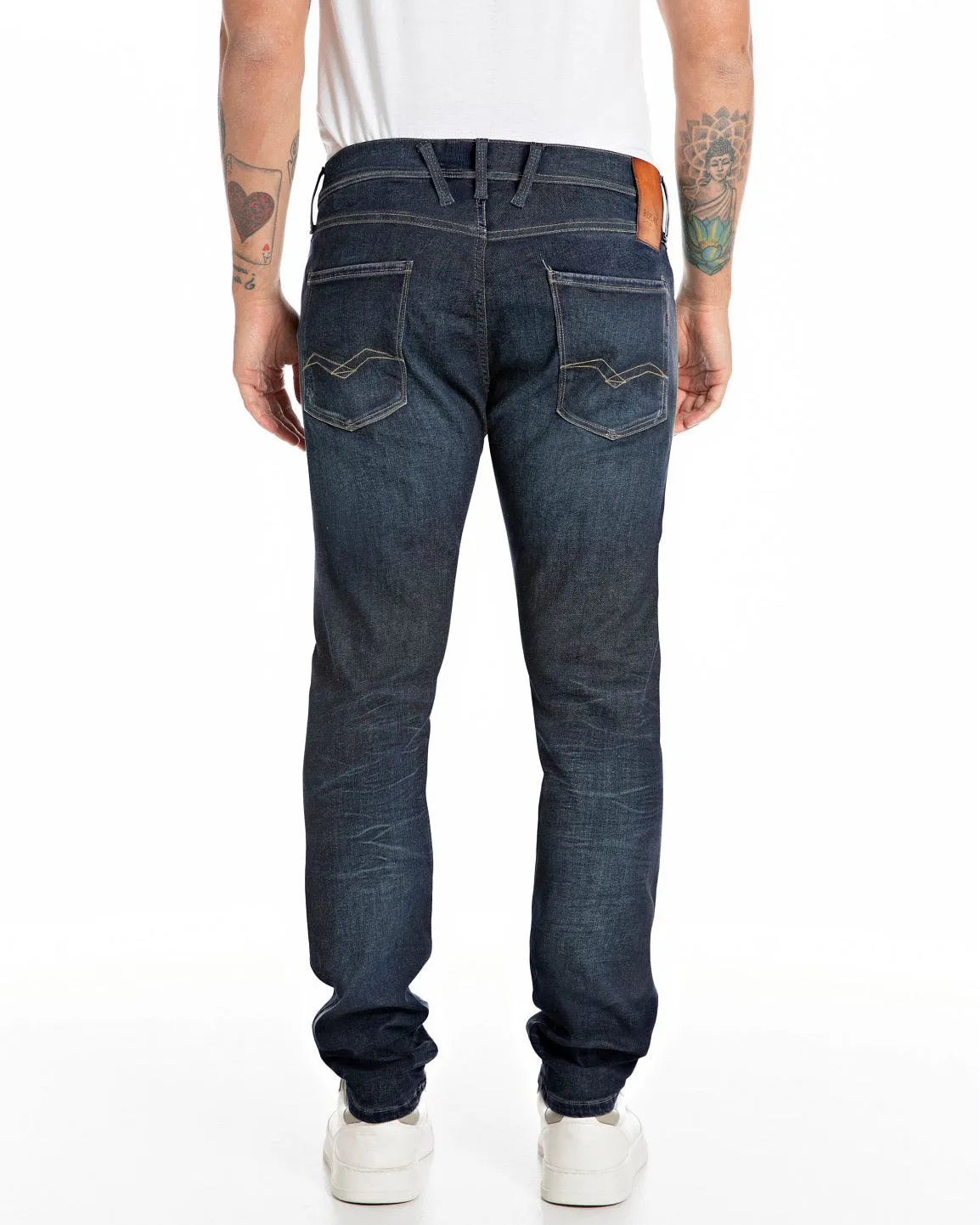 Replay Anbass Slim Fit Hyperflex Dust Mens Jeans - Dark Blue