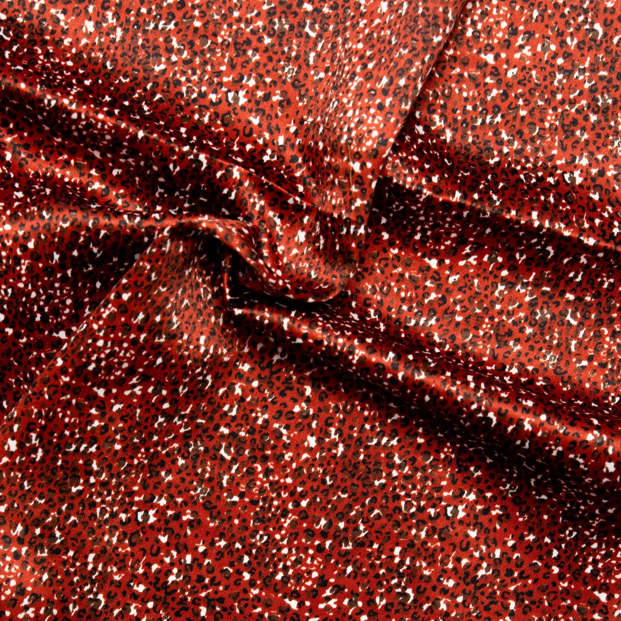 Satin Velvet  - Leopards - Red