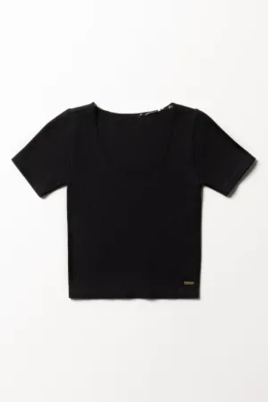 Seamless Short Sleeve T-Shirt Black