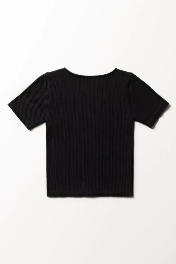 Seamless Short Sleeve T-Shirt Black