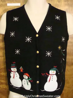 Snowman Family Ugliest Bad Christmas Sweaters Vest