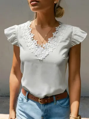 Solid Color Basic Elegant European Clothes Blouse