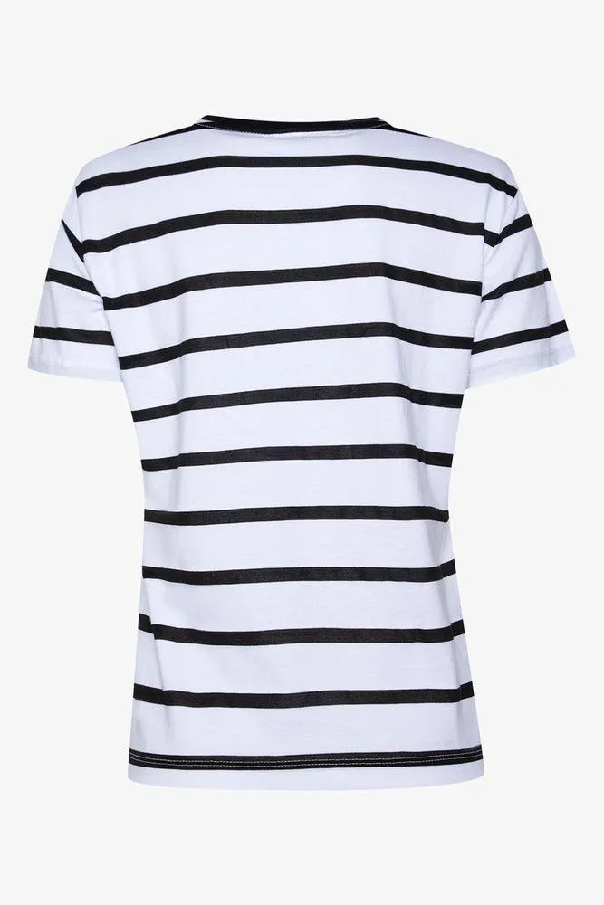 Stripe Short Sleeve T-Shirt White