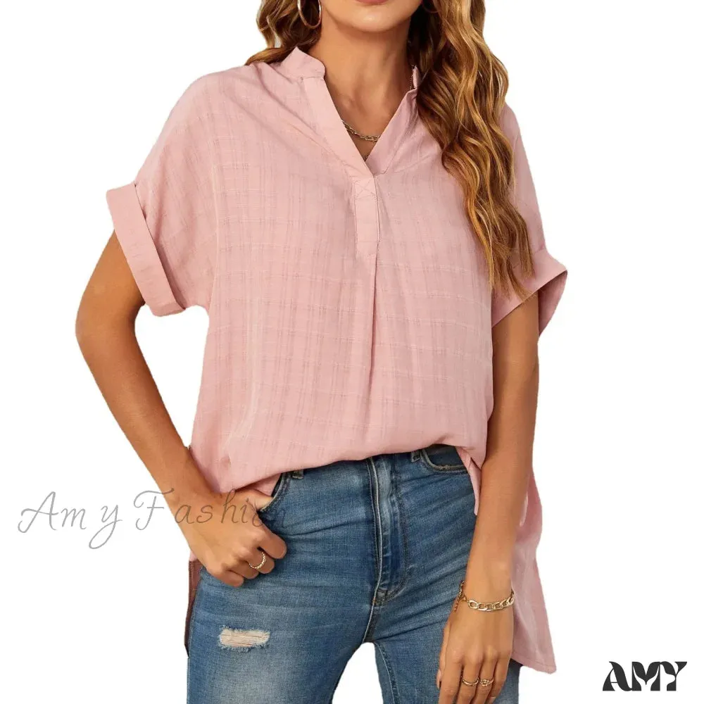 Striped Casual Oversized Elegant Female Summer Tops Blouses