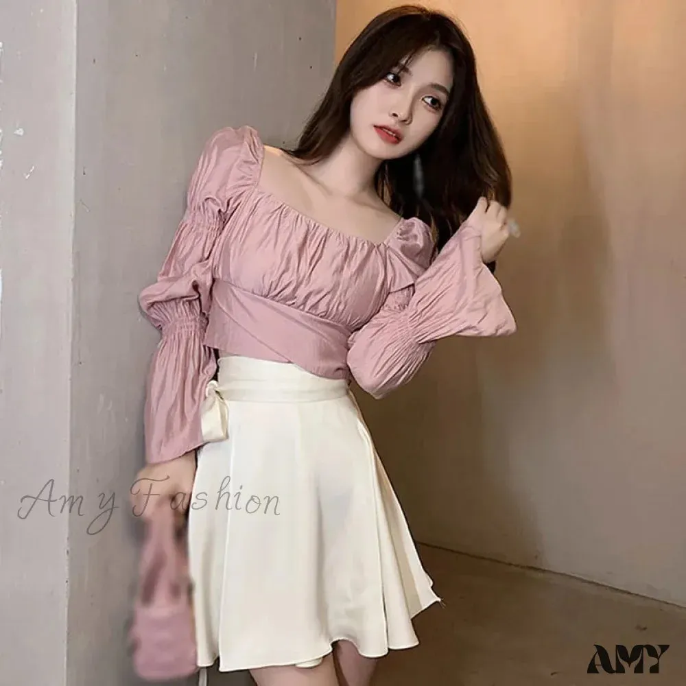 Summer Elegant Casual Backless Bow Sweeys Blouse